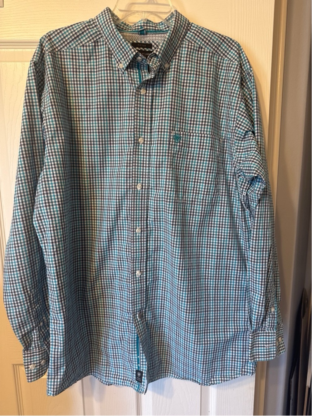 Ariat Pro Series XL Plaid Button Down Shirt Fitted Performance Vented